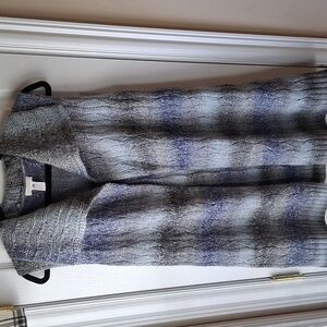 Chico's Wool Blend Blue and Gray Knit Sleeveless Sweater Vest